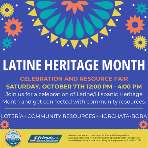 Latine Heritage Month Celebration Saturday Oct 7 12PM.