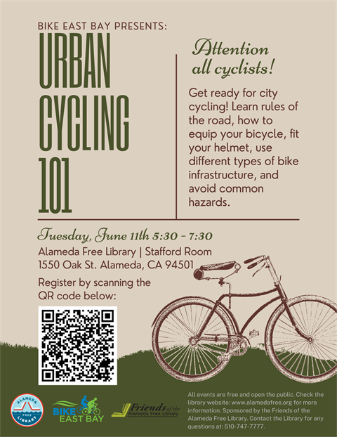 Urban Cycling 101 Tuesday June 11, 5:30 PM - 7:30 PM 